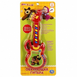 Обучающая гитара с песнями и мелодиями из серии Маша и Медведь (Умка, B1525285-R1 (144)sim)